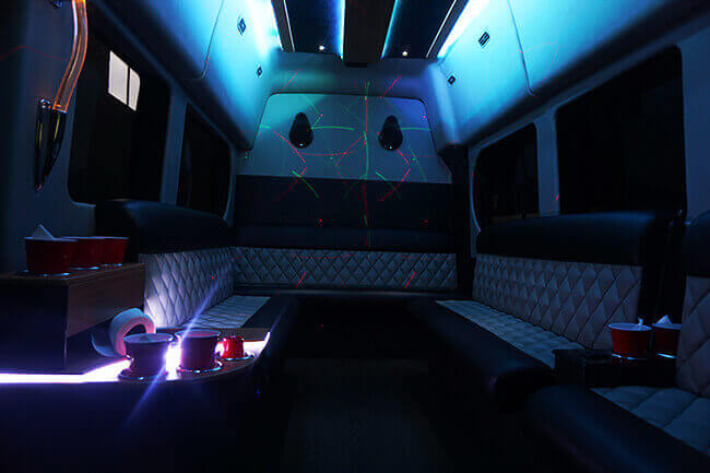 Limo van with cup holders