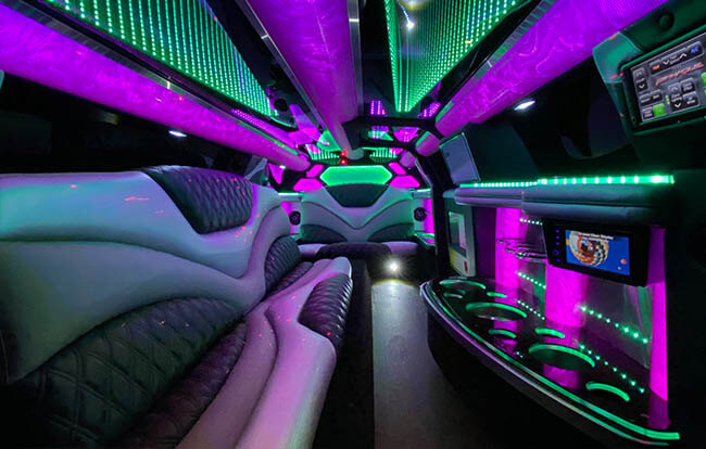 Great limo with colored ceiling