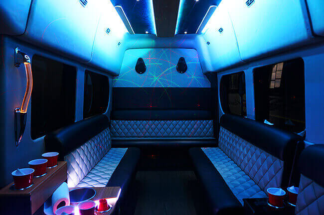 Party van with laser lights