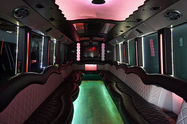 Limo buses with comfortable chairs