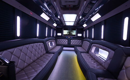 Party bus rental with LED lights