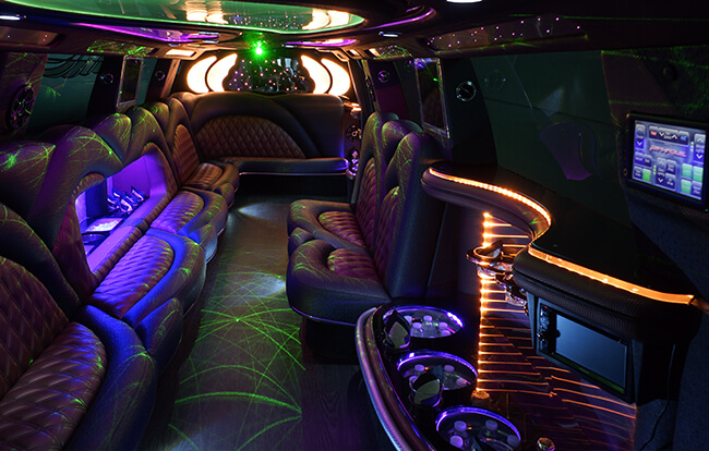 Limousine service with bar area